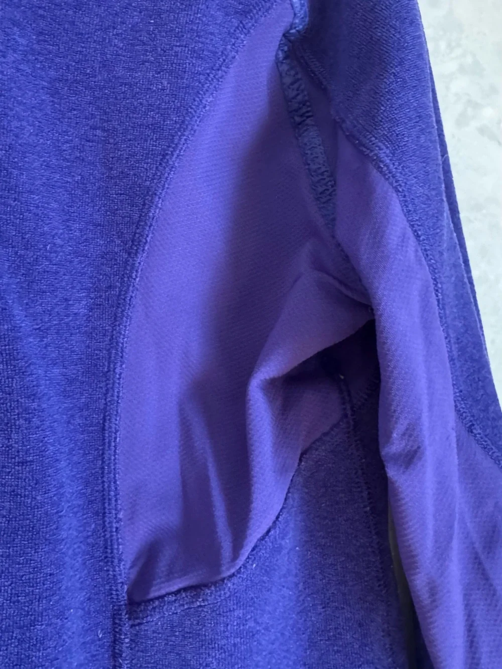 Lululemon Athletica Cobalt Blue Fleece & Nylon Full Zip Jacket Size 6